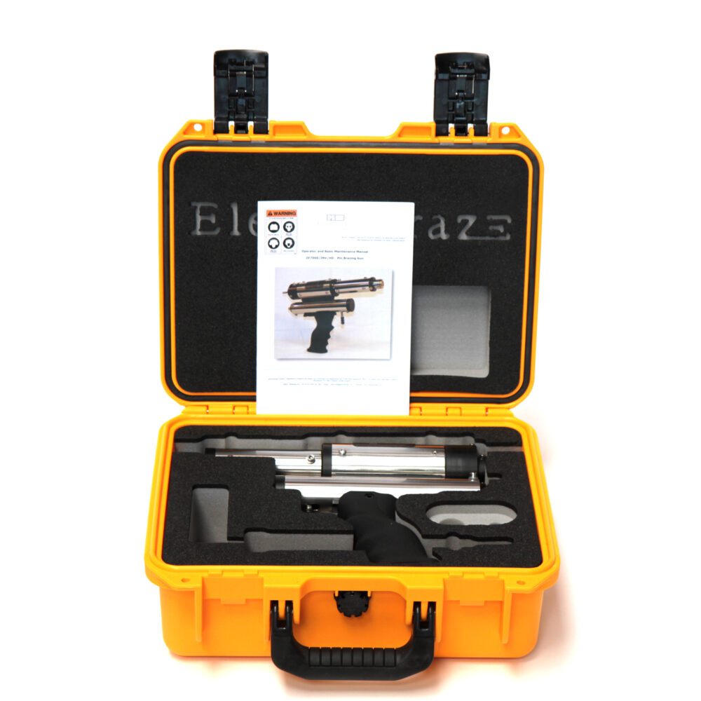 Complete Pin Brazing set containing ZE7000 Gun with battery pack Korf CP